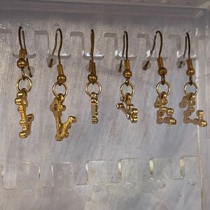 Elegant Gold Colored Constellation Earrings Set